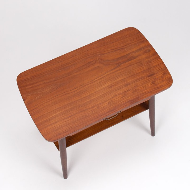 Vintage Danish teak side table with small drawer