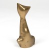 Messing sculptuur van een kat Mid-Century design
