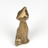 Messing sculptuur van een kat Mid-Century design