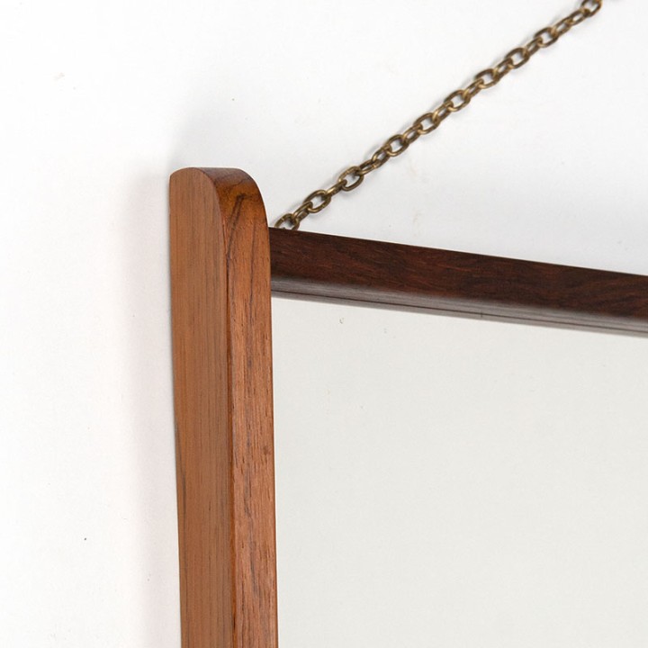 Danish Mid-Century rosewood mirror with shelf