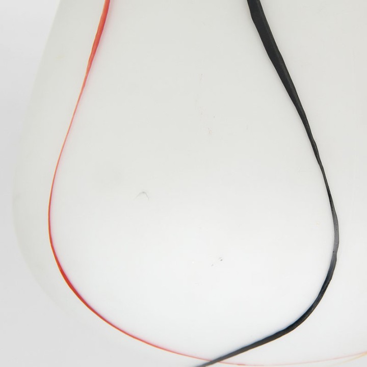 Vintage 1950s ceiling lamp decorated in white frosted glass