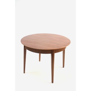 Ronde teakhouten eettafel jaren 60 - Retro Studio