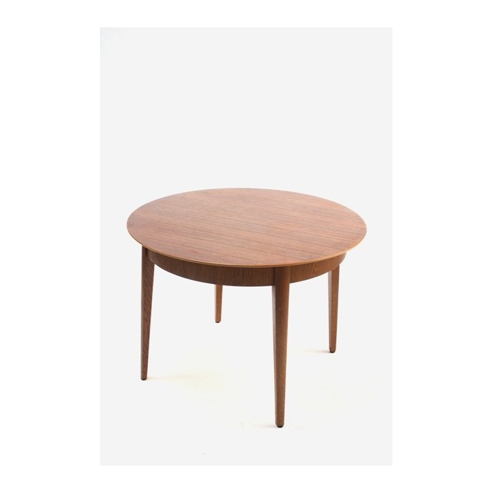 Ronde teakhouten eettafel jaren 60 - Retro Studio