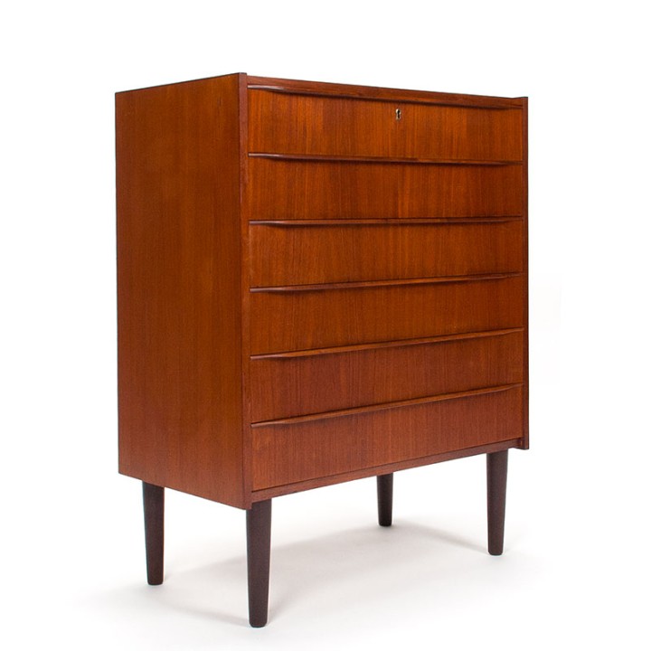 Teakhouten ladekast Mid-Century vintage Deens design