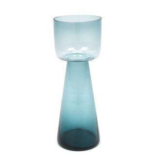 Vintage blue glass hyacinth vase