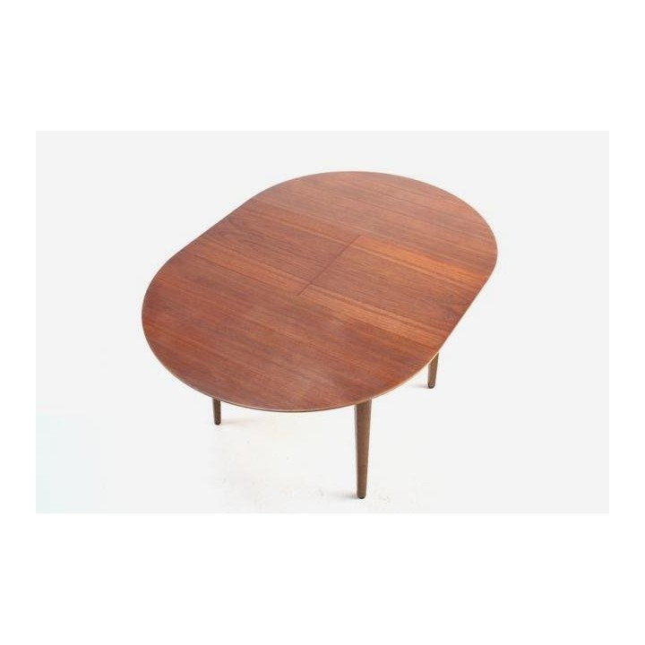 Ronde teakhouten eettafel jaren 60 - Retro Studio