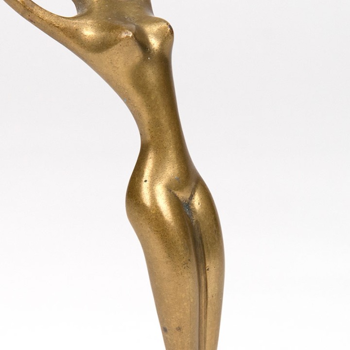 Messing danseres sculptuur uit de Mid-Century periode