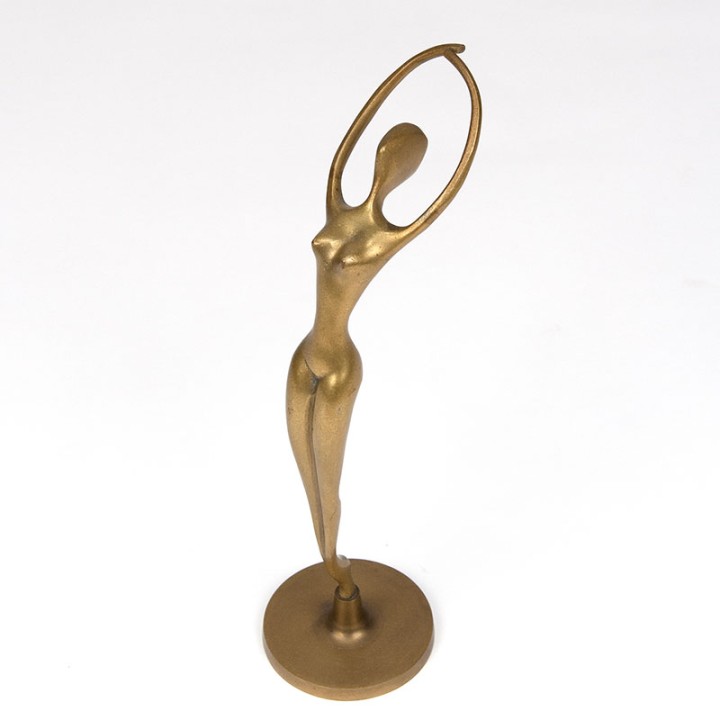 Brass dancer sculpture from the Mid-Century period