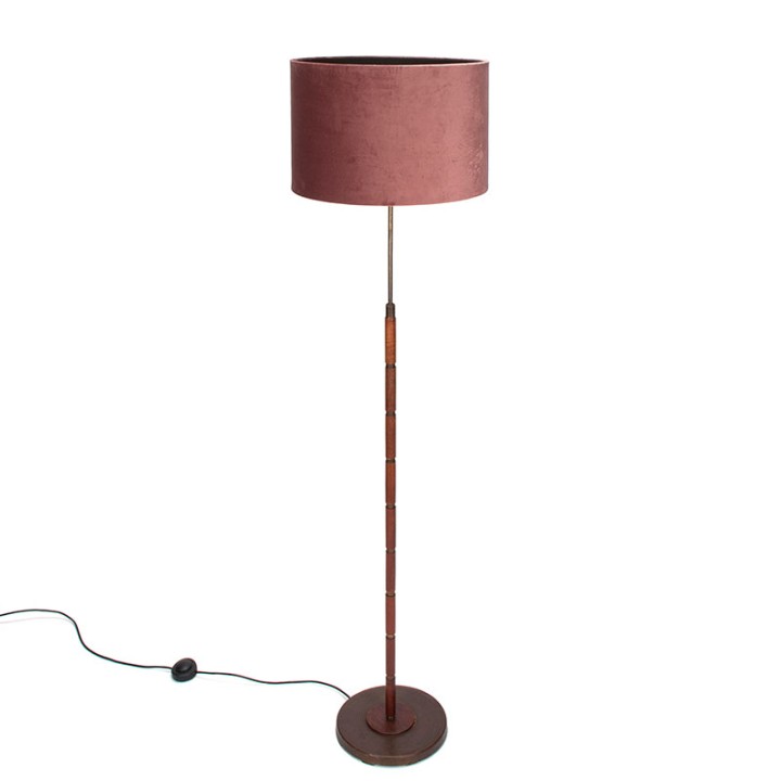 Teak/brass Danish Mid-Century floor lamp