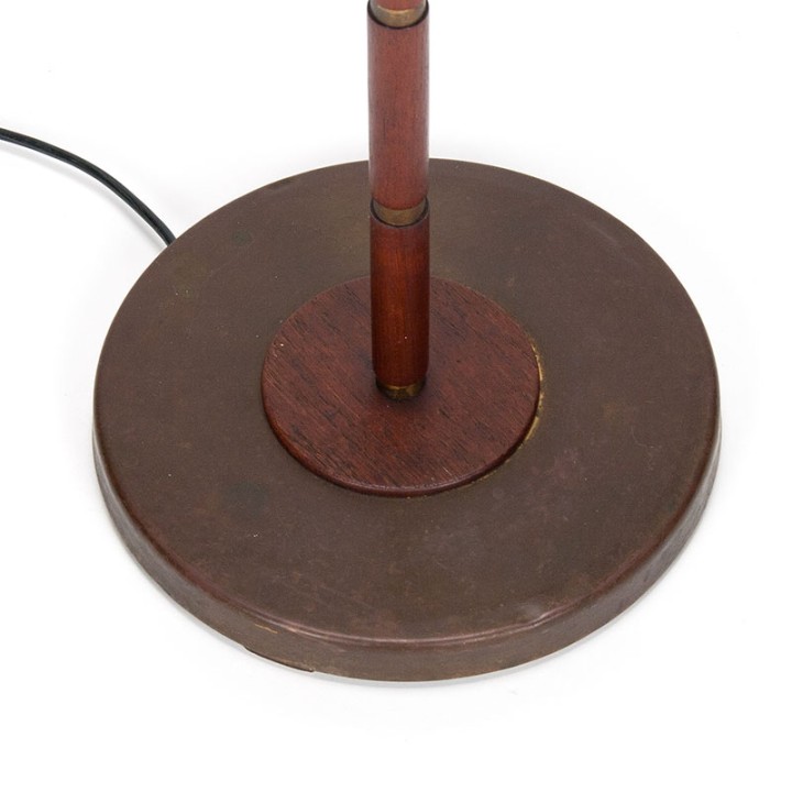 Teak/brass Danish Mid-Century floor lamp