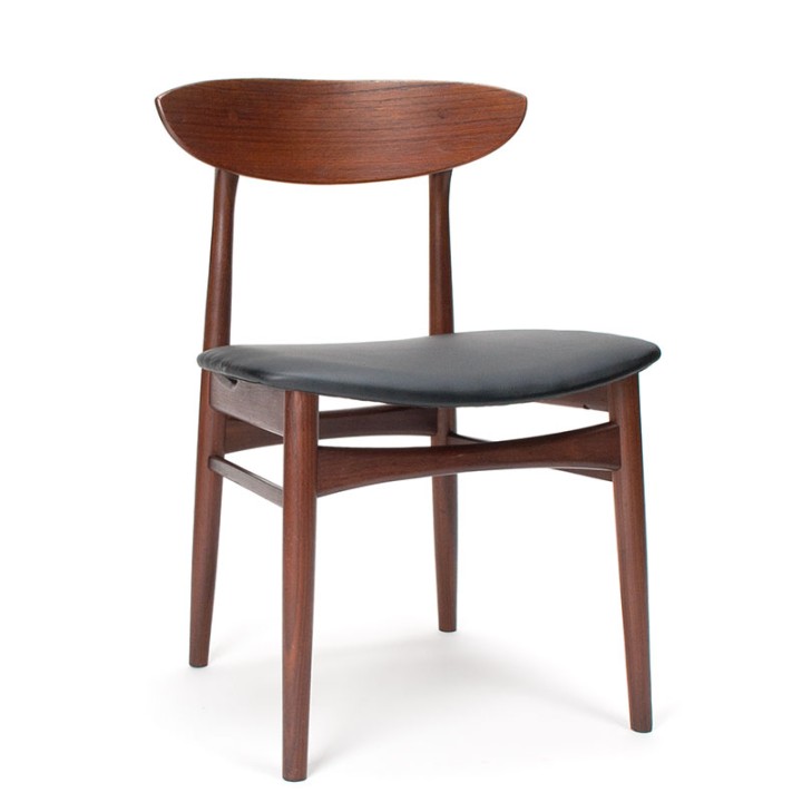 Eettafel stoel Mid-Century Deens vintage model in teak