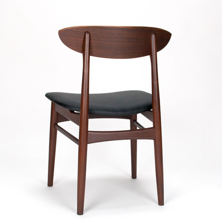 Eettafel stoel Mid-Century Deens vintage model in teak