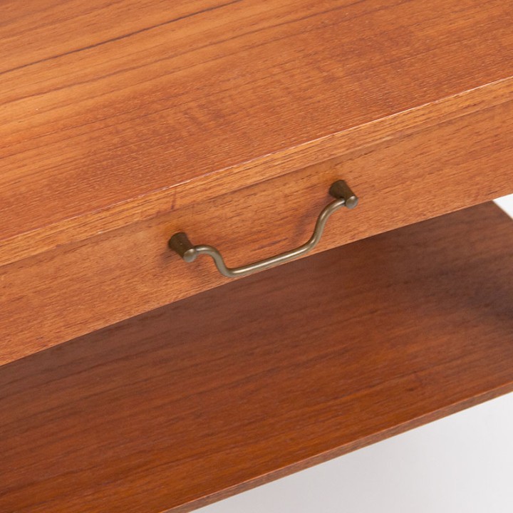 Danish vintage teak side table with small drawer