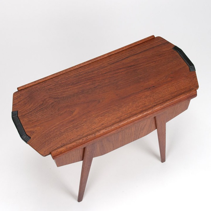Teak Mid-Century Deens naaigerei tafeltje/ kastje