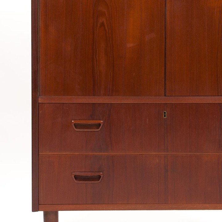 Teakhouten Deense Moderne Mid-Century vintage kast