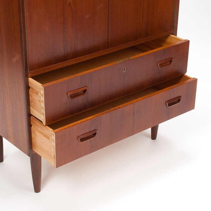 Teakhouten Deense Moderne Mid-Century vintage kast