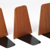 Set of 4 large vintage teak bookends