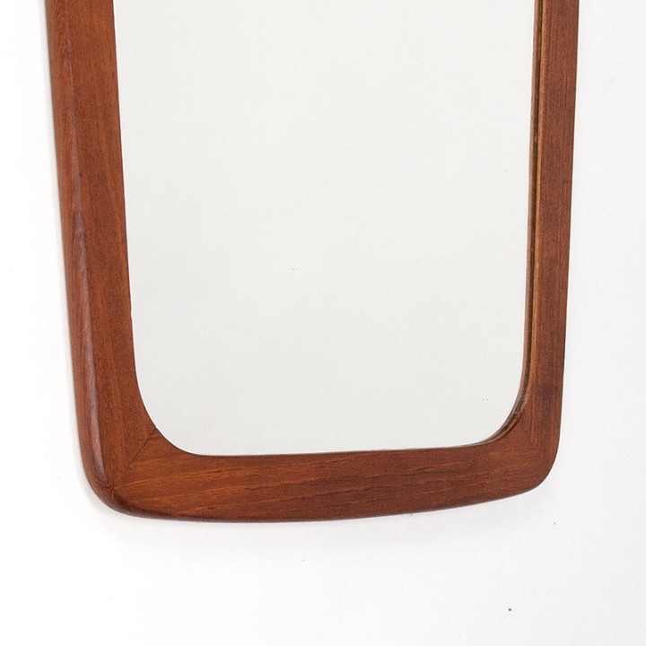 Mid-Century Deense spiegel van Aarhus glasimport in teak