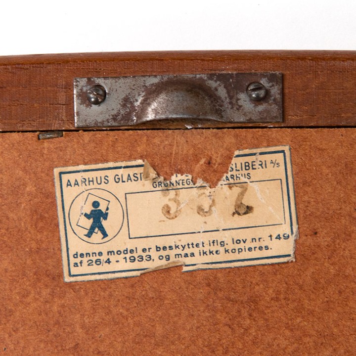 Mid-Century Deense spiegel van Aarhus glasimport in teak