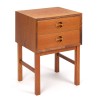 Danish vintage bedside table with 2 small drawers