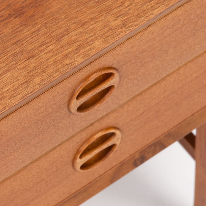 Danish vintage bedside table with 2 small drawers