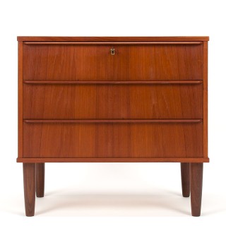 Vintage ladekast 3 lades Deens Design in teak