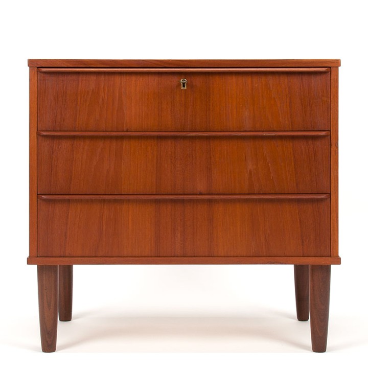 Vintage ladekast 3 lades Deens Design in teak