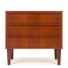 Vintage chest of drawers with 3 drawers Danish Design in teak