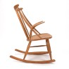 Illum Wikkelsø Mid-Century eiken schommelstoel model IW3