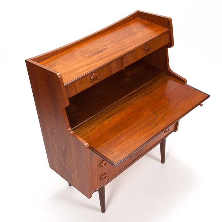 Mid-Century teak Deens secretaire meubel