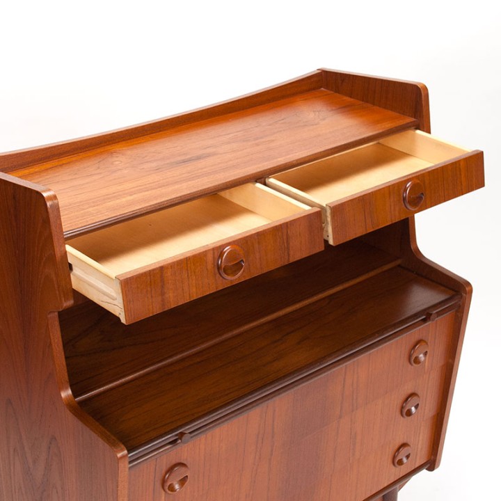 Mid-Century teak Deens secretaire meubel