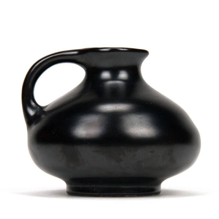 Small model vintage black ceramic vase