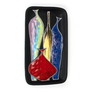 Vintage ceramic wall plate in the style of Marcello Fantoni