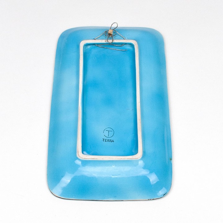 Vintage ceramic wall plate in the style of Marcello Fantoni