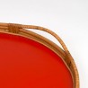 Mid-Century bamboo tray with red interior