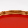 Mid-Century bamboo tray with red interior