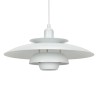 Danish white metal vintage disc pendant lamp