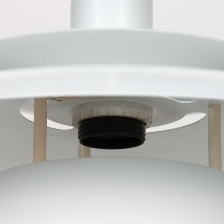 Danish white metal vintage disc pendant lamp