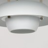 Danish white metal vintage disc pendant lamp