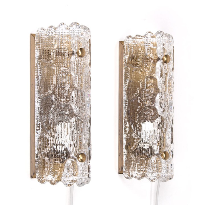 Carl Fagerlund Mid-Century set of wall lamps for Orrefors