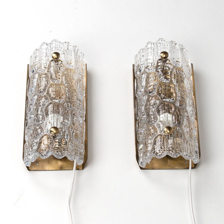 Carl Fagerlund Mid-Century set wandlampen voor Orrefors