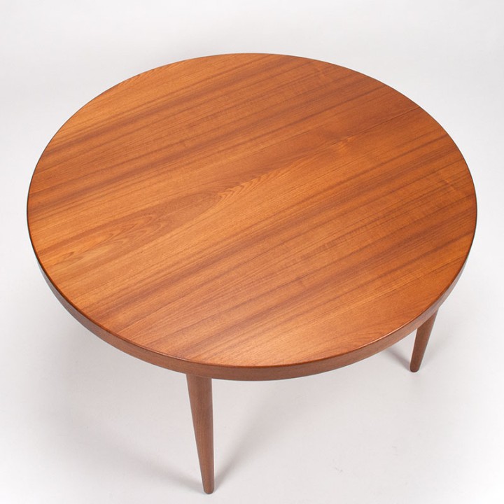 Kai Kristiansen Mid-Century ronde uitschuifbare eettafel