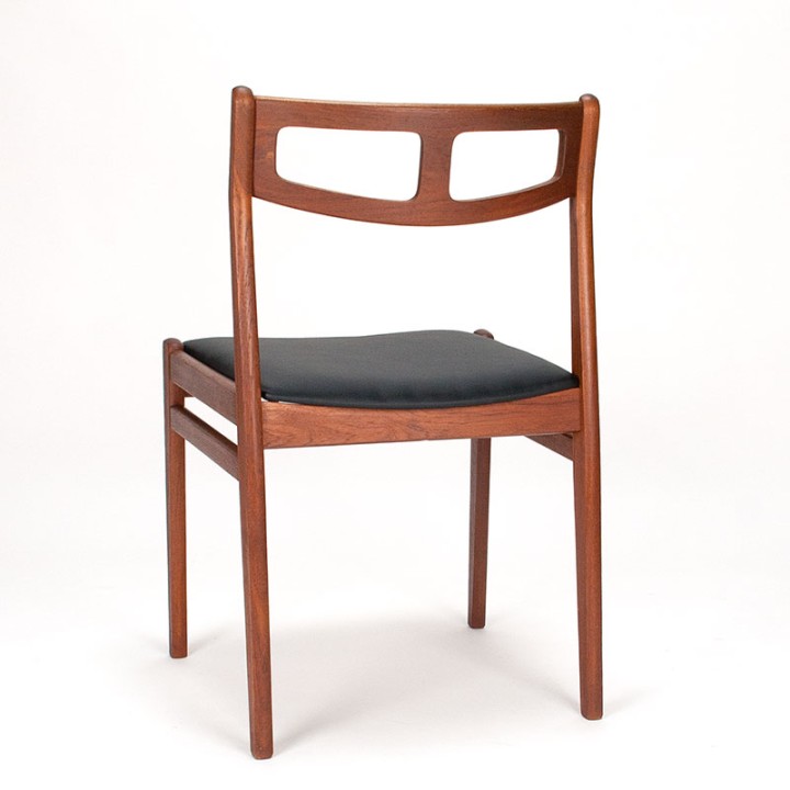 Mid-Century Deense set van 6 vintage eettafel stoelen in teak