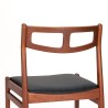 Mid-Century Deense set van 6 vintage eettafel stoelen in teak