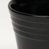 1950s small black ceramic flowerpot