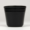 1950s small black ceramic flowerpot