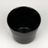 1950s small black ceramic flowerpot