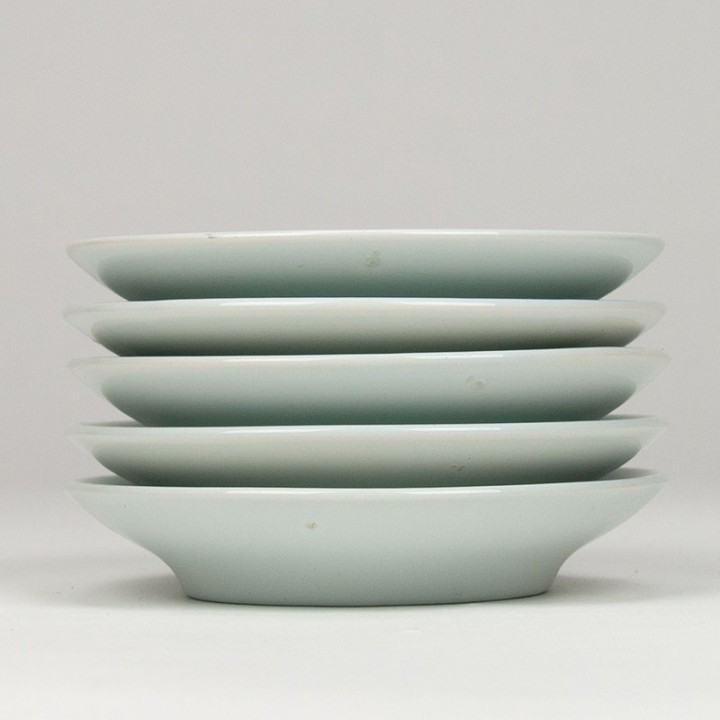 Set van 5 Fris Edam aardewerk vintage eierdopjes