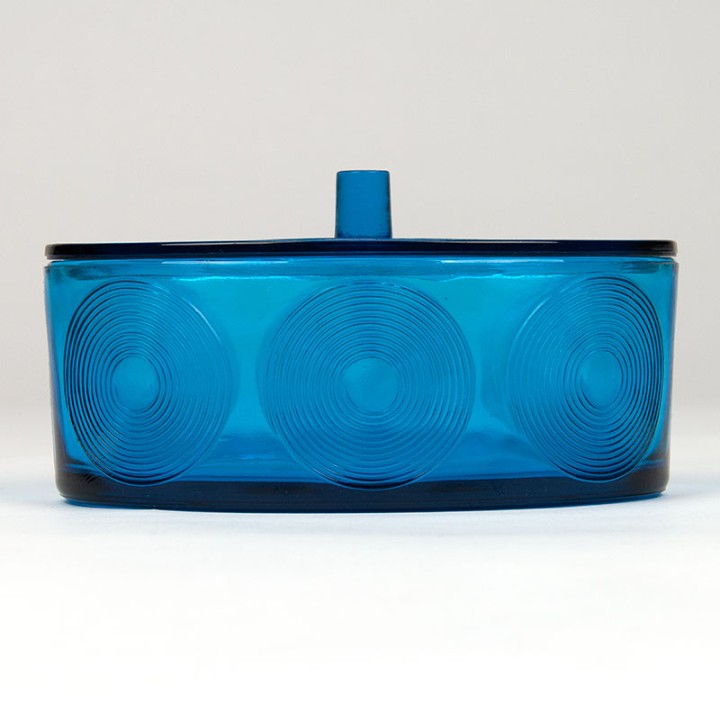 Holmegaard vintage glass lidded box designed by Per Lütken
