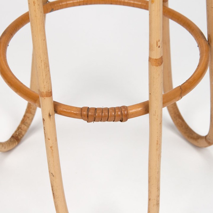 Mid-Century vintage rattan plant table